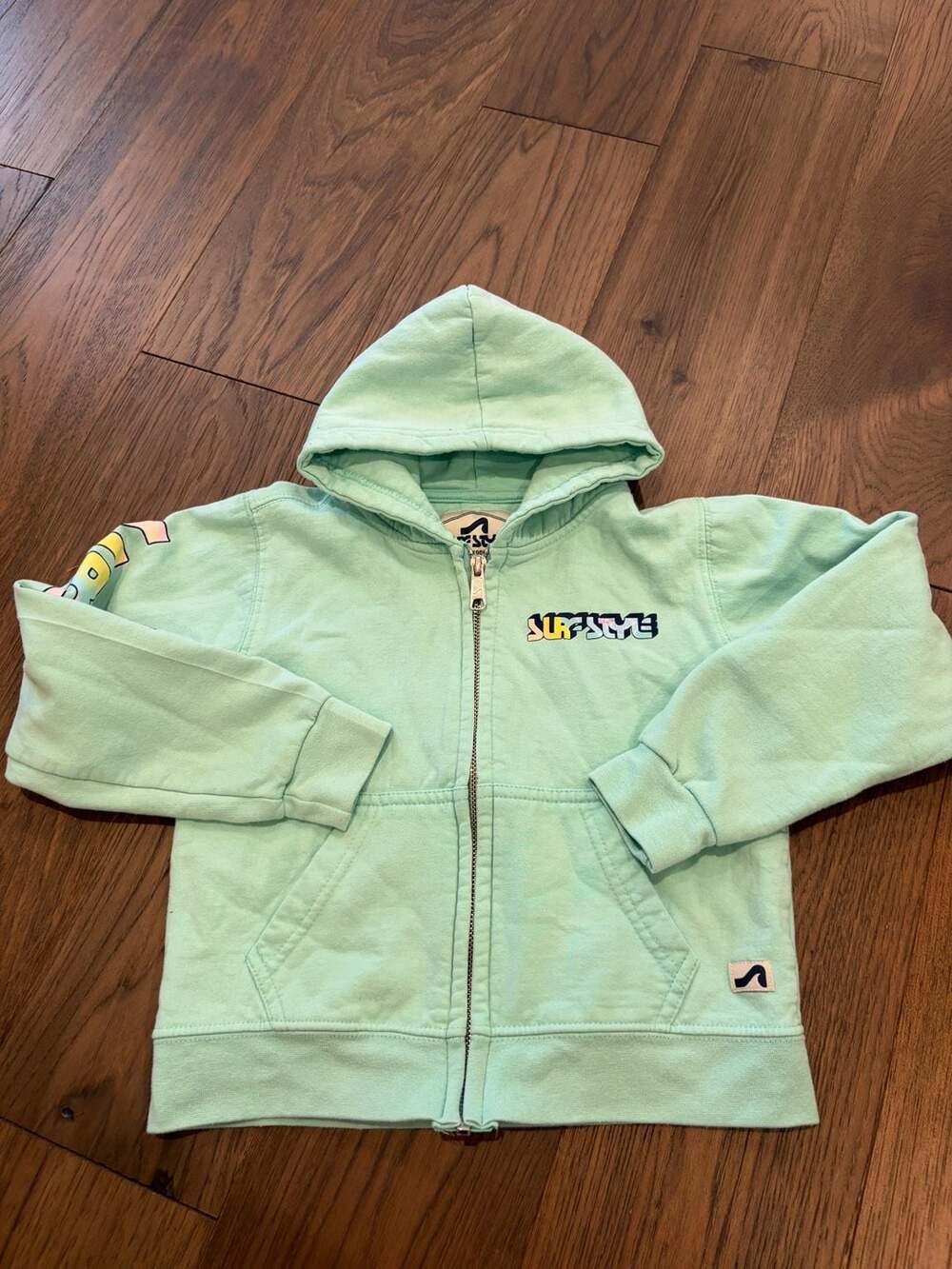 Surf Style Clearwater Beach Full Zip Hoodie Mint Green